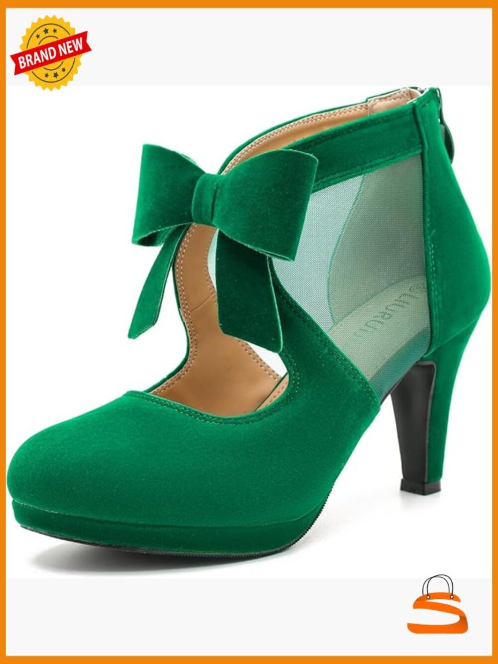 Platform Pumps, Bow Mary Jane Heels, Back Zipper Dress Shoes